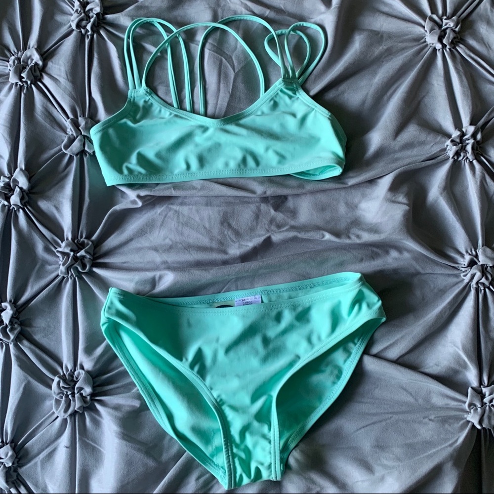 Old Navy Coral Blue 2 Piece Swimsuit Size L